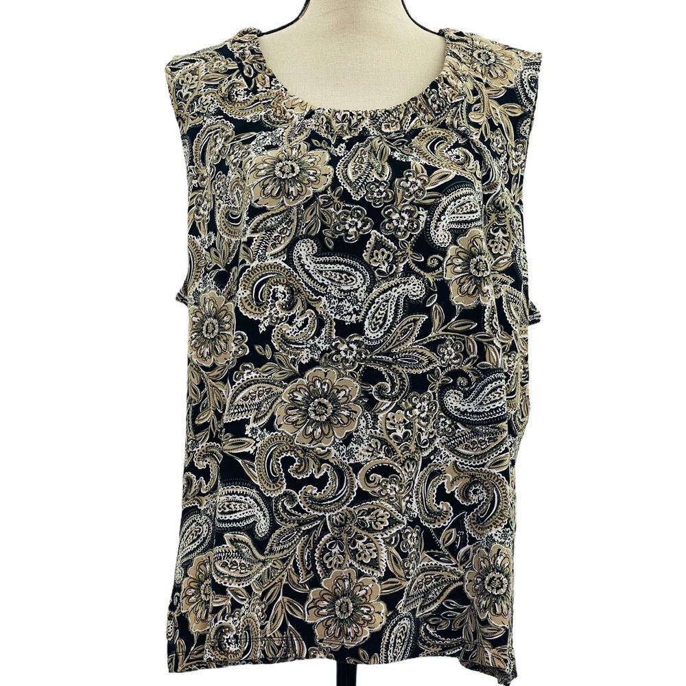 CROFT & Barrow Floral Paisley Sleeveless Blouse 2x